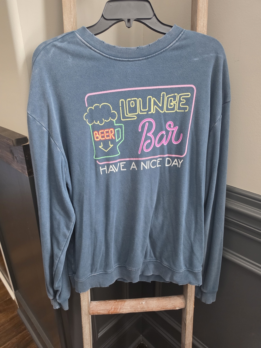 Modish Rebels Blue Lounge Bar Graphic Sweatshirt